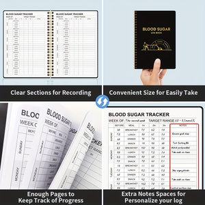 Nhỏ gọn A5 hàng ngày lượng đường trong máu log hàng ngày mức độ glucose & thuốc theo dõi sức khỏe Tạp Chí cho bệnh tiểu đường giám sát - Product Image 2