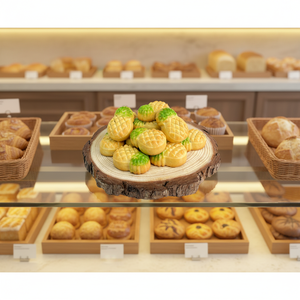 เค้กสับปะรดเนยหวาน รสผลไม้ ฮาลาล ขายส่งซูเปอร์มาร์เก็ต 15 ชิ้น 460 กรัม กล่องคุกกี้บิสกิต ผลิตโดยโรงงานอันไทยมินห์ เวียดนาม - Product Image 1