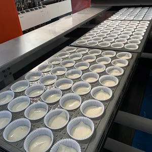 상업용 버터 케이크 형성 생산 라인 잼 충전 케이크 회전 성형 기계 쉬폰 케이크 오븐