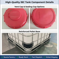 Réservoir IBC de 1000L, nouvelle marque Sucheng, conteneur en plastique moulé par soufflage, réservoir de stockage d'eau, noir/blanc, Shanghai en stock