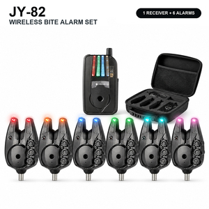 Set di avvisatori acustici per la pesca alla carpa 1+6 JY-82 con ricevitore wireless, indicatori LED a sei colori e custodia con cerniera. - Product Image 1