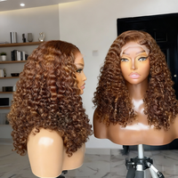 Wig Rambut Asli HD Transparent Lace Front Deep Water Wave Short Bob Kinky Curly, Ekstensi Rambut Manusia Grosir, Wig Bob Wanita Kulit Hitam
