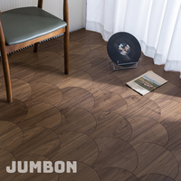 Parquet en bois massif Noyer noir naturel Sol géométrique pour projets de rénovation de villas de luxe