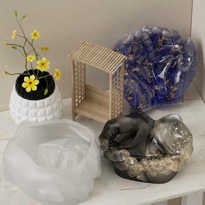<span class=keywords><strong>Moule</strong></span> Époxy en Silicone Double Mains pour Cendrier Plateau Miroir, <span class=keywords><strong>Moule</strong></span> Créatif pour Jardinière en Béton et Boîte de Rangement - Product Image 4