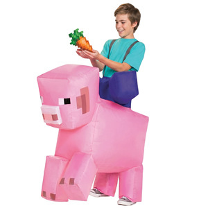 Minecraft Pig Ride On <b>Inflatable</b> Costume Child Size 8-13 Years <b>Halloween</b> Party Costume - Product Image 1