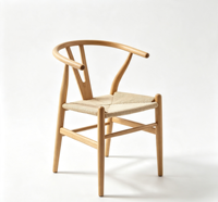 Fauteuil rembourré moderne avec structure en bois massif, assise et dossier rembourrés, chaise d'appoint ergonomique pour salle à manger, salon, bureau, café