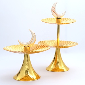 Seving Dates Nuts Snacks Galletas Ramadan Eid Decoración 2 Capas Ramadan Holder Tray con luz - Product Image 3