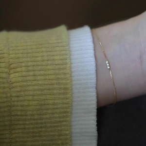 CANNER Nouveau Bracelet Minimaliste en Argent Sterling 925 Plaqué Or 18K avec Breloque Chaîne et Zircon Cubique Blanc pour Femme - Product Image 4
