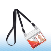 Porte-badge d'identification étanche horizontal en PVC transparent étiquette de nom de carte de visite porte-nom en plastique
