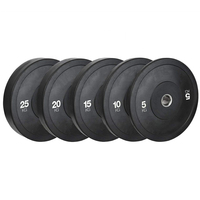 Prix de vente en gros Gym Fitness KG ou LB Plaques de gymnastique pare-chocs 5kg à 25kg Plaques d'haltères noires en caoutchouc pour l'entraînement