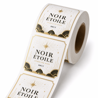 Étiquette adhésive blanche professionnelle OEM de l'usine Jinyu, étiquette imperméable pour le bouchon du pot de vin de prune