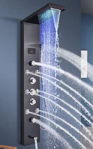 Système de douche mural YF de luxe en acier inoxydable brossé or champagne avec jets de pluie et de massage, robinet en céramique, laiton, pour hôtels - Product Image 5