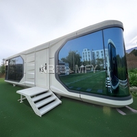 Maison conteneur contemporaine étanche prête à être expédiée, structure en acier détachable, mini-maisons capsules à vendre