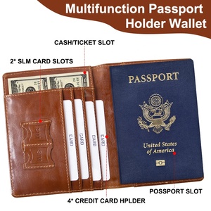 Ví đựng hộ chiếu cao cấp, sang trọng, chống trộm RFID, đựng thẻ tín dụng, thẻ căn cước, chất liệu da, có in logo tùy chỉnh - Product Image 4