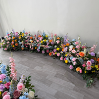 Composition florale artificielle de printemps avec fleurs sauvages pour allée de mariage, table de desserts et toile de fond de mariée, décoration de fête d'anniversaire