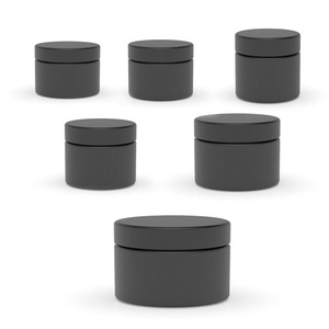 Pots de beurre corporel vides de luxe de 30ml 50ml 80ml 100ml 120ml 150ml en plastique noir mat avec couvercles - Product Image 5