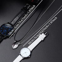 Jam Tangan Quartz Paduan Seng Hitam Putih untuk Pasangan, Desain Sederhana Bernuansa Elegan, Aksesoris Populer
