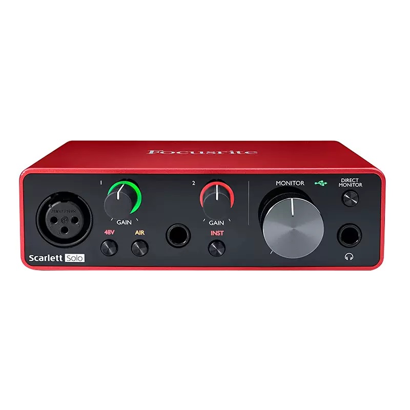 Звуковая карта Focusrite Solo 3-го поколения, USB аудио интерфейс, внешняя запись, гитара, наушники, внешний усилитель, микрофон, предварительный усилитель, оригинал