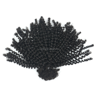 KAMA Extensions de cheveux indiens en vrac, Afro Kinky Curly 4A 4B, Double trame machine, pour tressage et tresses Bora