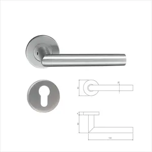 19Mm Dia L Vorm SS304 Hendel Deurklink Met Rozet Lente Geladen Deurklink