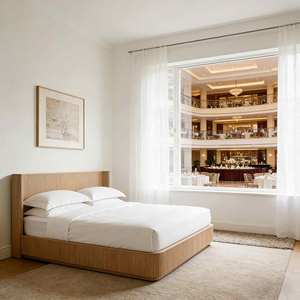 <span class=keywords><strong>Letto</strong></span> <span class=keywords><strong>Matrimoniale</strong></span> in Legno di Quercia <span class=keywords><strong>per</strong></span> Arredamento Soggiorno e Sala d'Attesa, Base in Legno di Frassino - Product Image 1