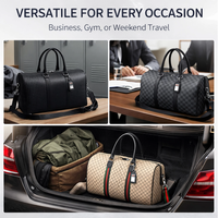 Sac de voyage de luxe personnalisé grande capacité, imperméable, avec logo, pour week-end, en cuir PU, unisexe, avec fermeture éclair