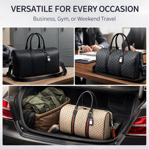 Custom Large Capacity Luxury Waterproof Duffel <strong>Bag</strong> Full Logo Weekender Travel Overnight Designer Pu Leather Unisex Zipper - Product Image 4