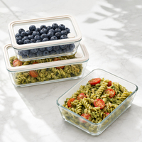 Boîte à lunch en verre borosilicate certifiée LFGB, sans BPA, empilable, résistante à la chaleur, compatible micro-ondes, étanche, pour congélateur, directement de l'usine