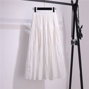 Women Cotton Linen Summer <strong>Skirt</strong> Solid <strong>Patchwork</strong> Lined Lady Casual A-line <strong>Skirt</strong> - Product Image 4
