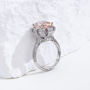 Anillo de Diamante Rosa Ovalado de 18K, Modelo MSR-2056 de Messi Jewelry, para Mujer - Product Image 2