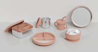 Vaisselle pour bébé SS304 sans BPA, compatible lave-vaisselle, non toxique, assiettes et bols en acier inoxydable pour tout-petits avec ventouse en silicone