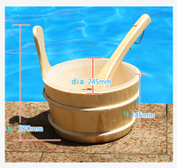 Aksesoris Sauna Tradisional Kayu Pinus - Ember, Pengatur Waktu Pasir & Termometer Peralatan Sauna