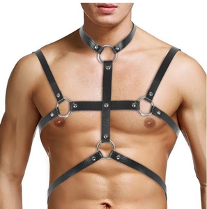 สายรัดหน้าอกหนัง PU แบบกอธิคสำหรับผู้ชายสายรัดทาสสายรัดชุดชั้นในเซ็กซี่สำหรับใส่เที่ยวคลับชุดเอี๊ยมเกย์แนวพังก์ - Product Image 6