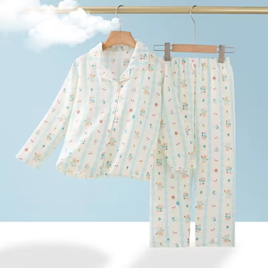 Conjunto de Pijama de Algodão de Manga Longa para Meninos e Meninas, Roupas de Primavera Respiráveis por Atacado - Product Image 5
