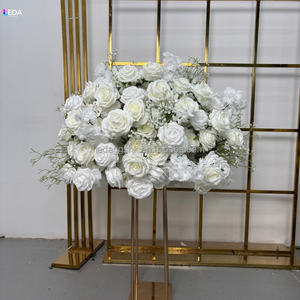 ลูกบอลดอกกุหลาบผ้าไหมเทียมทำมือ LEDA สำหรับตกแต่งงานแต่งงาน ให้สัมผัสเหมือนจริง - Product Image 1