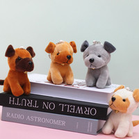Petit chien de terre en peluche mignon dessin animé petit chien doux porte-clés pendentif sac à dos décoration suspendue