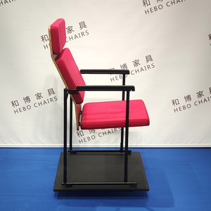 Manwa Expo Conference Chair HB368 Red And <b>Black</b> <b>Edge</b> With Armrests Stackable Meeting Room Chair - Product Image 1