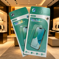 Protection d'écran de téléphone en verre trempé ultra-mince, emballage en boîte pliable ultra-fine avec laminage mat, gaufrage et revêtement UV