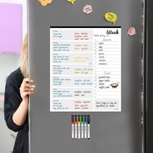 Tableau blanc magnétique effaçable à sec, calendrier hebdomadaire avec marqueurs à pointe <span class=keywords><strong>extra</strong></span> fine, matériau plastique, expédié à <span class=keywords><strong>plat</strong></span> - Product Image 5