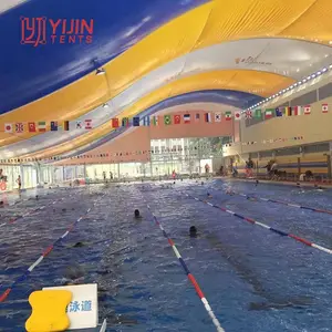 PTFE PVDF Fabric Tensile Architectural Membrane Structure Roof Cover Canopy Sunshade Tent For Swimming