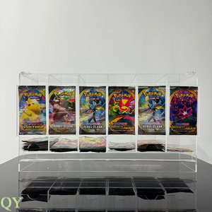 QY Boîte de rangement et de présentation en acrylique à 6 compartiments pour boosters et paquets de cartes à collectionner, pour collectionneurs et présentation en magasin - Product Image 3