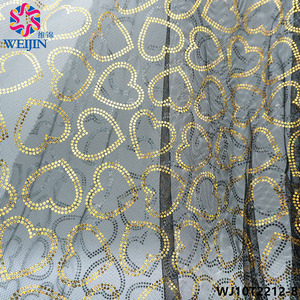 Tessuto di Tulle personalizzato con stampa <span class=keywords><strong>in</strong></span> fibra di poliestere color pesca placcato <span class=keywords><strong>in</strong></span> oro lucido tessuto a maglia a cuore - Product Image 2
