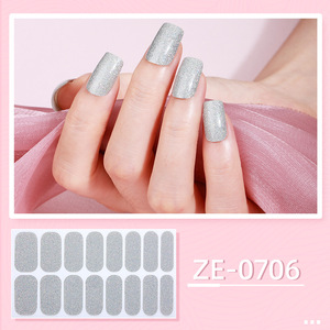 Autocollants pour ongles à paillettes de couleur unie, film de vernis imperméable, poudre flash, autocollants auto-adhésifs pour manucure - Product Image 3