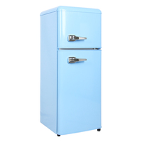 Réfrigérateur rétro esthétique 156L Réfrigérateur rétro intemporel Réfrigérateur de style héritage avec poignée Mini-bar réfrigérateur BCD-156WR