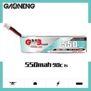 GNB GAONENG 1S 550MAH 3.7V 90C <b>Cabled</b> PH2.0 RC. LiPo <b>Battery</b> FPV Mini Quads Toy RC Whoops Small Helicopter - Product Image 2