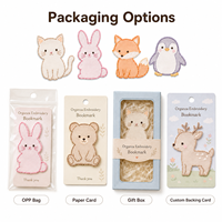 Marque-pages en organza brodés sur mesure, style japonais et coréen, animaux mignons (chat, pingouin, baleine), papeterie en tissu, cadeau pour enfants