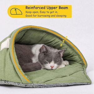 Muestra Gratis: Cama para Gatos con Forma de Hoja, Saco de Dormir Acogedor para Mascotas, Diseño Abierto, Nido Cubierto para un Descanso Relajante - Product Image 3