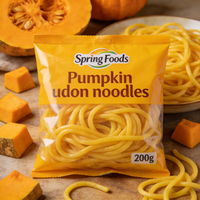 Authentic Asian Pumpkin Udon Noodles-Instant Durum Wheat Cooked Noodles for Soup & Stir Fry Bulk/Box/Bag Packaging