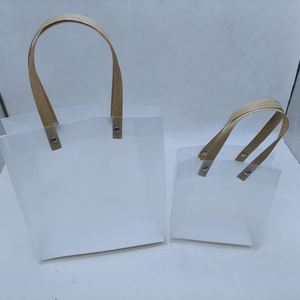 Eco-Friendly <b>Clear</b> Frosted Tote <b>Bags</b> Custom Logo Transparent PP Handbag Custom Logo Printed PP Transparent Shopping <b>Bag</b> - Product Image 3