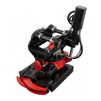 BITSMANN Rotateur hydraulique inclinable pour excavatrice 5-7 tonnes, attache rapide S30/S40/S45, coupleur inclinable rotatif, accessoire de godet, inclinaison 45°